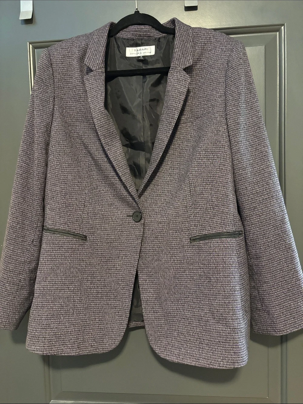 Purple Textured Single-Button Blazer - Picture 1 of 4